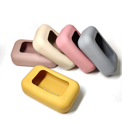 Boîte à mouchoirs en silicone multicolore avec logo personnalisable pour un usage quotidien