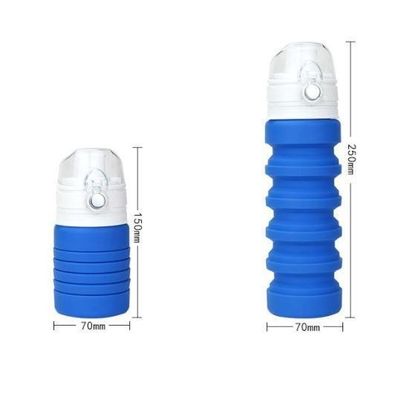 Tasse de pliage de silicone, bouteille d'eau de recyclage pliable de silicone de bouteille d'eau portative de catégorie alimentaire de sport