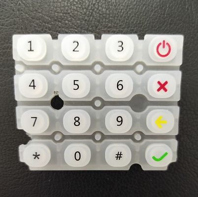 Laser transparent de clés de clavier en caoutchouc de silicone gravant à l'eau-forte l'impression