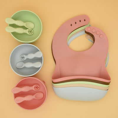 Kit de alimentation BPA de bébé mou imperméable fait sur commande de silicone d'OEM librement