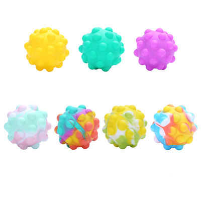 Jouets en caoutchouc faits sur commande de boule sensorielle de bruit de silicone de rond du jouet 3D de boule de la compression des enfants