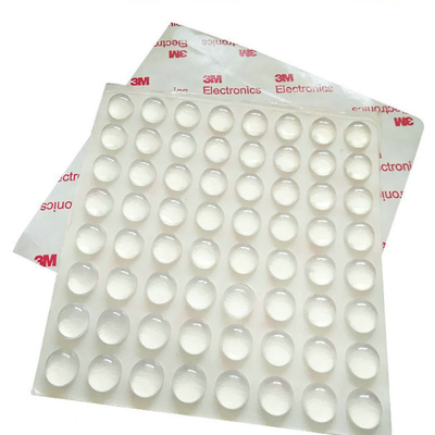 Protection faite sur commande transparente auto-adhésive de pied en caoutchouc de silicone